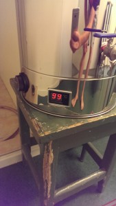 Kokekaret viser 99 grader - væsken koker